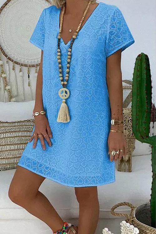 Weißes Spitzenkleid in A-Linie - Emma