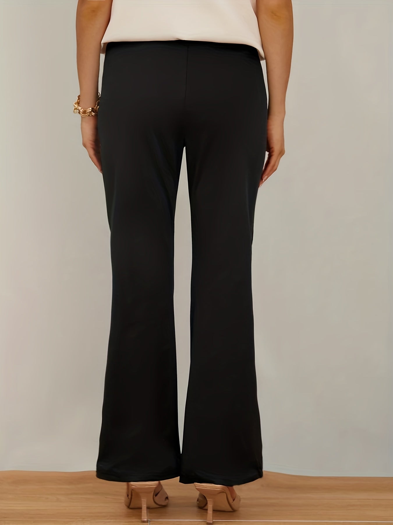 Dunkelgrüne Plus Size Flare Hose - Emma