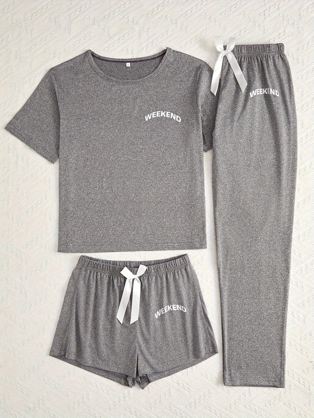 Dunkelgraues 3-Teiliges Pyjama-Set - Weekend Vibes