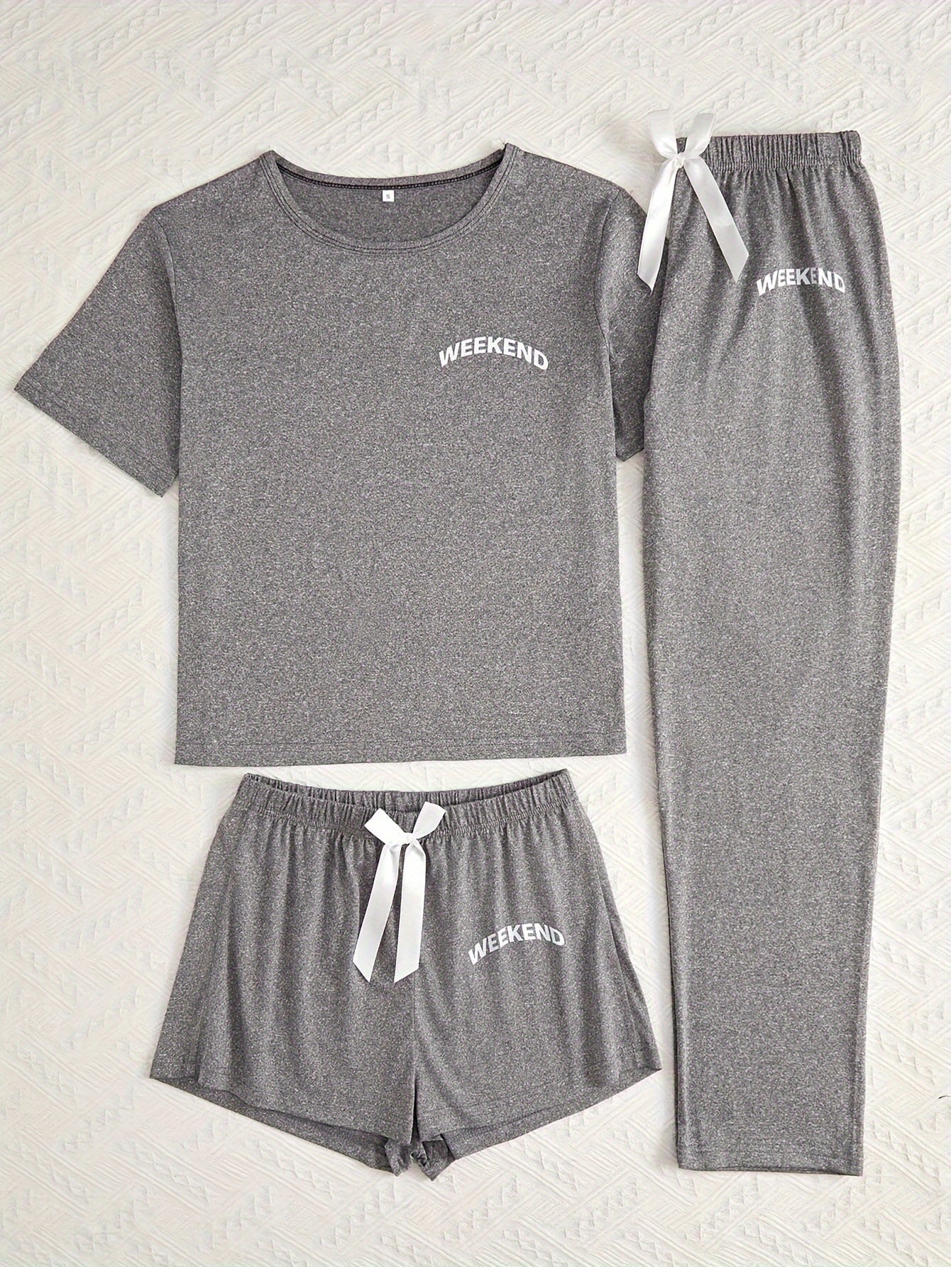 Dunkelgraues 3-Teiliges Pyjama-Set - Weekend Vibes