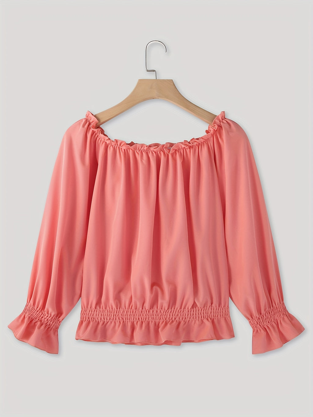 Weiße Rüschenbluse mit langen Ärmeln - Clara