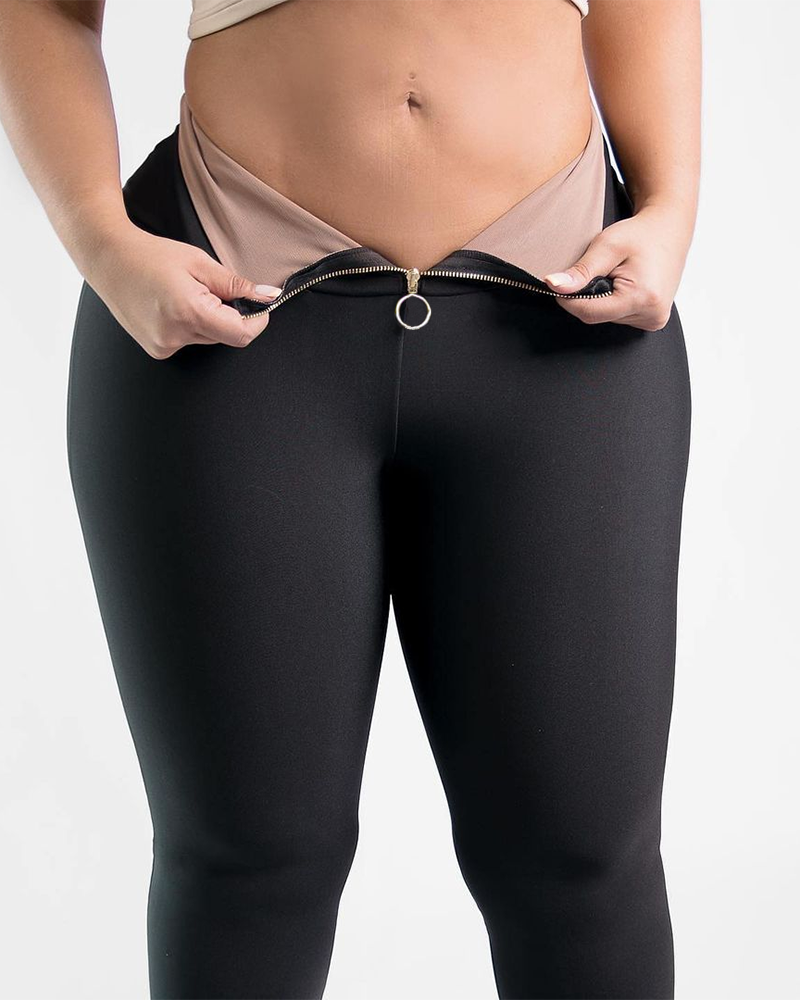 Zara - Schwarze schlankmachende Lift-Hose mit Reißverschluss