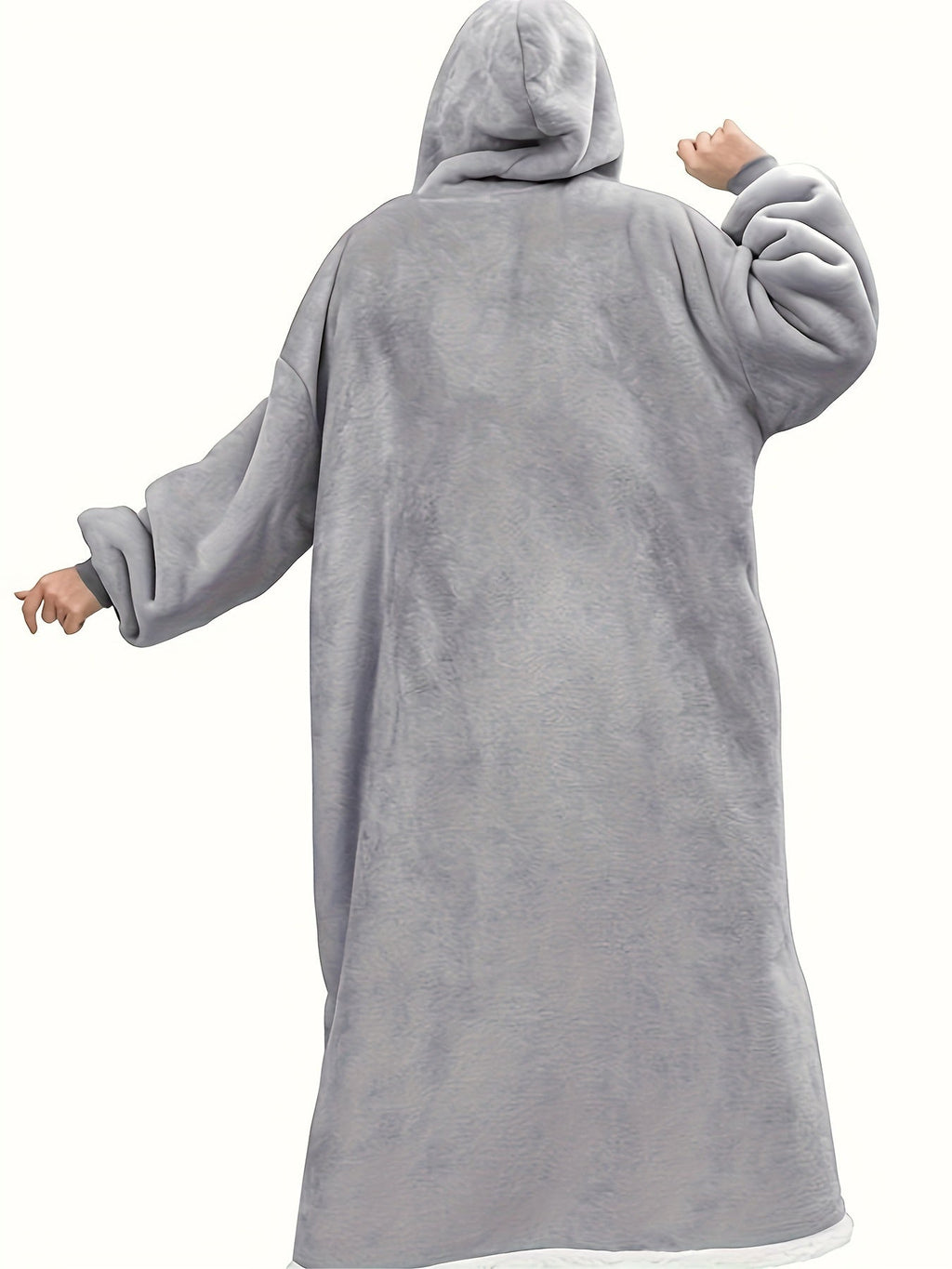 Marineblaue Plus-Size-Flanell-Bademantel - Sofie