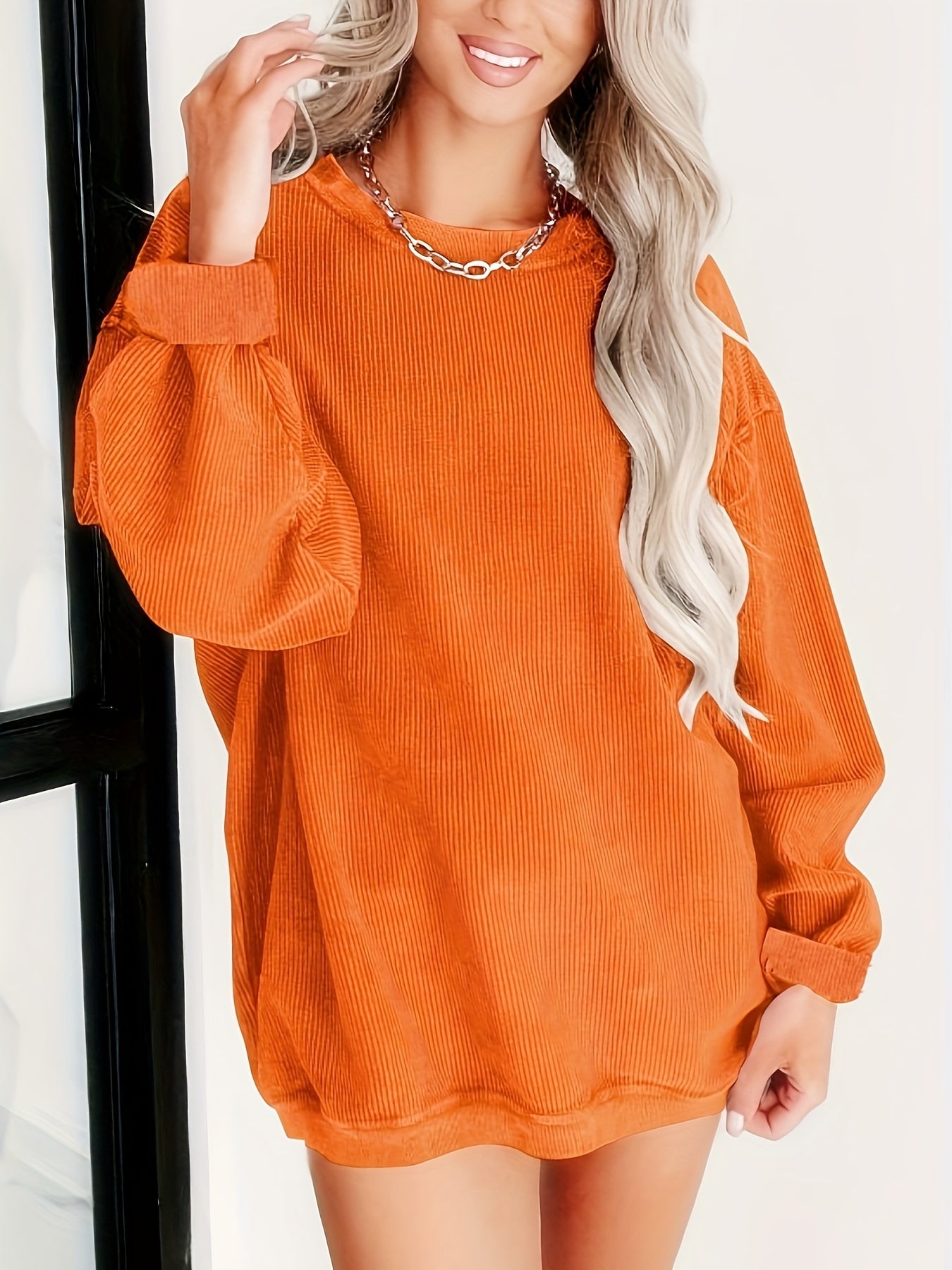 Dunkelgrauer Gerippter Pullover – Emma