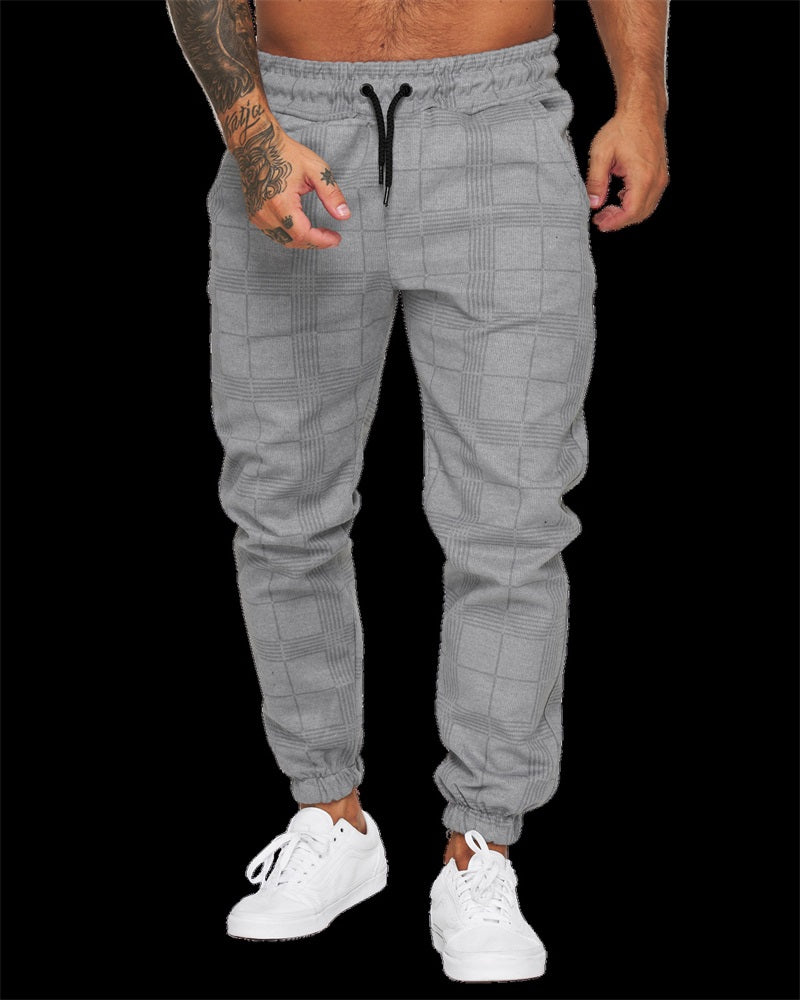 Weiße 3D Digital Karohose für Herren - Leon