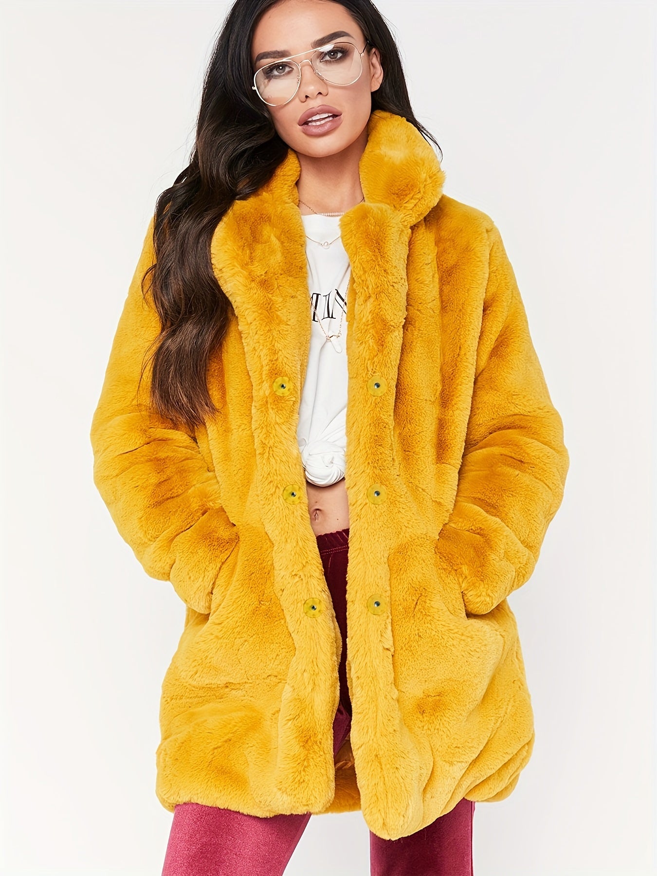 Schwarzer Teddy Mantel - Lara