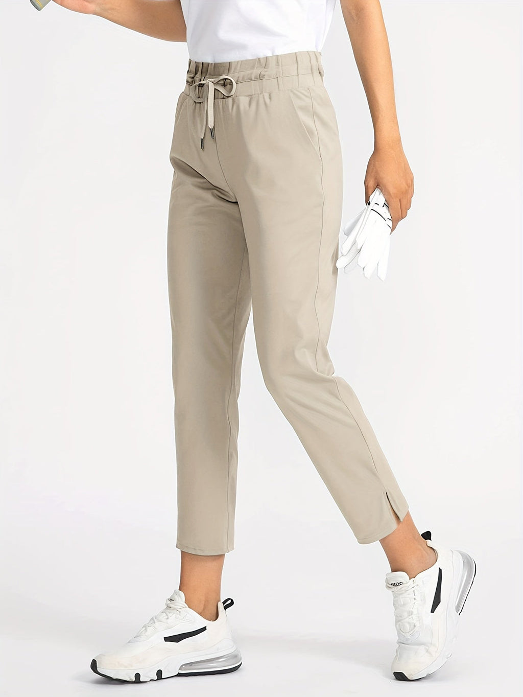 Aprikosenfarbene Slim Fit Hose - Nora