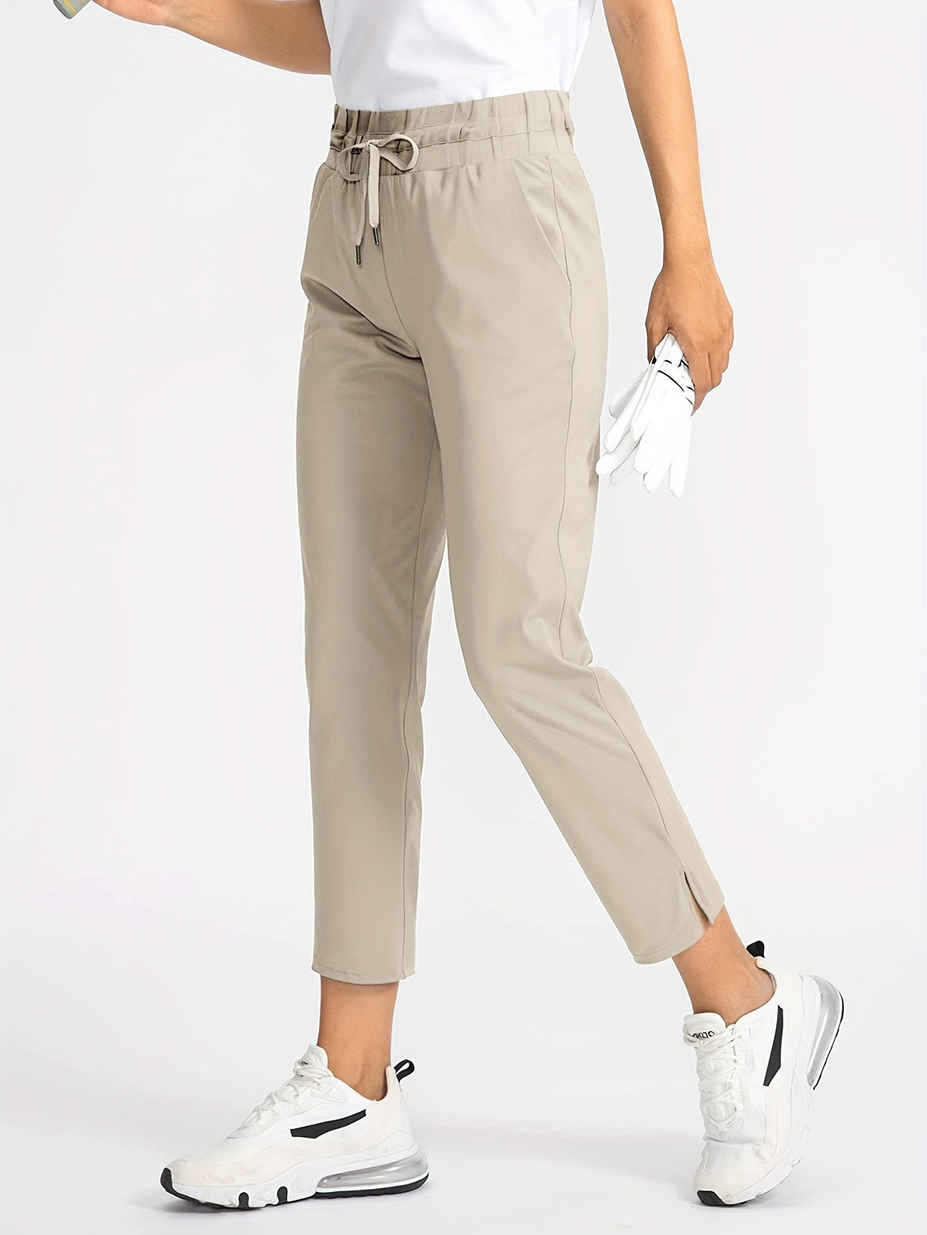 Aprikosenfarbene Slim Fit Hose - Nora
