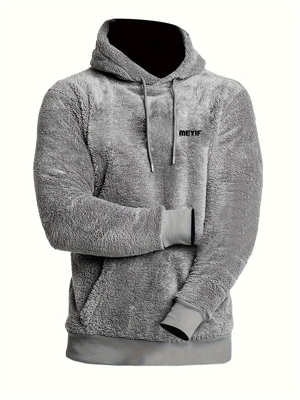 Schwarze Kapuzenjacke mit Plüschfutter - Leon