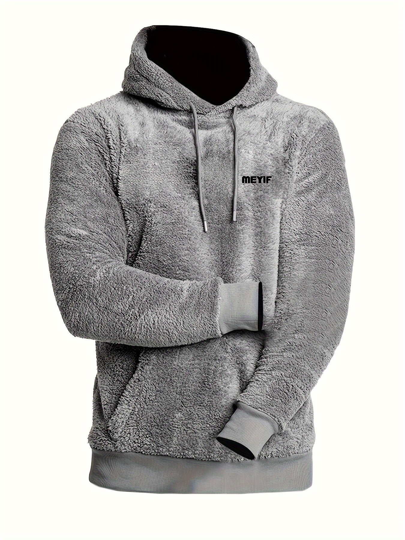 Schwarze Kapuzenjacke mit Plüschfutter - Leon