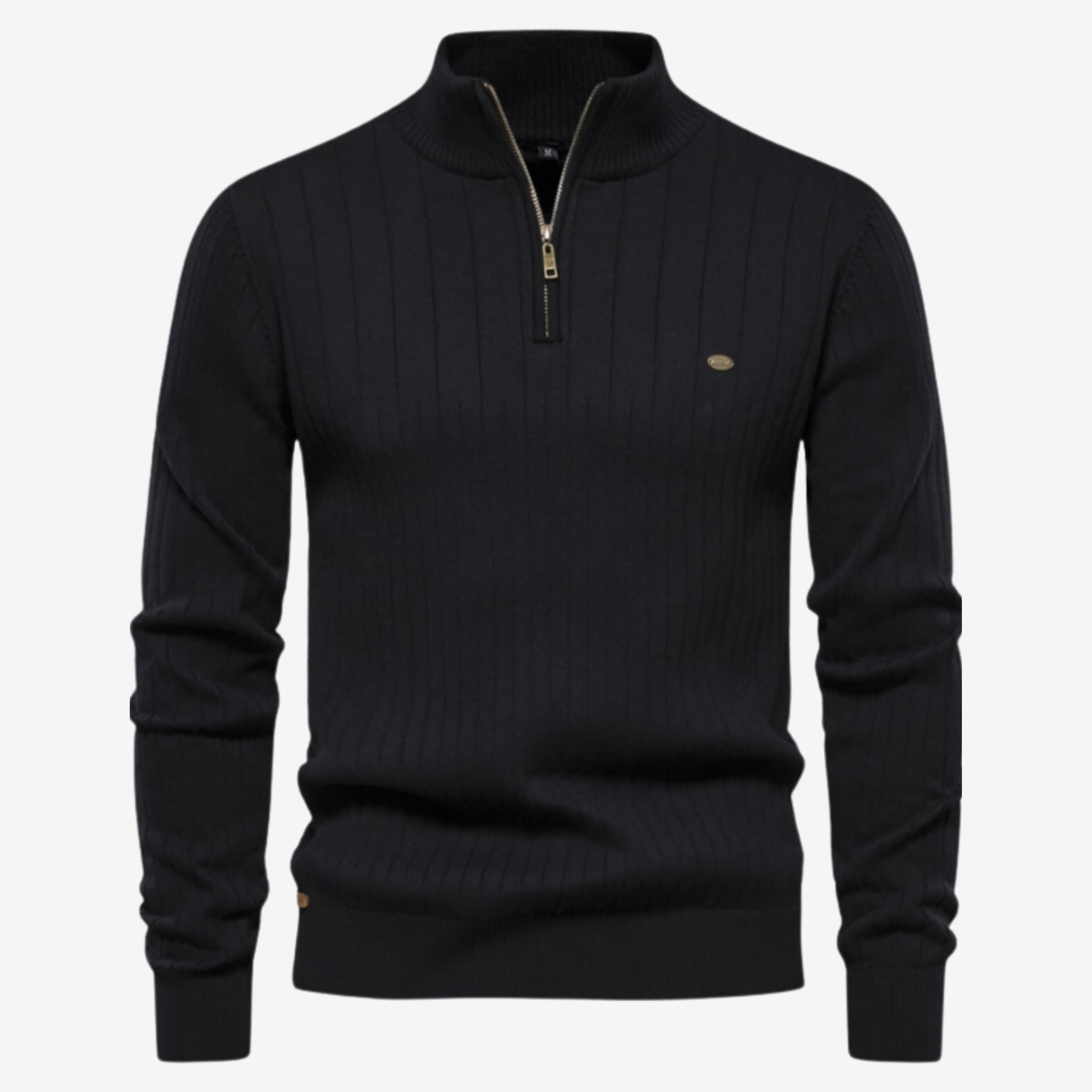 Muscle Fit Rippstrick Pullover Braun - Max