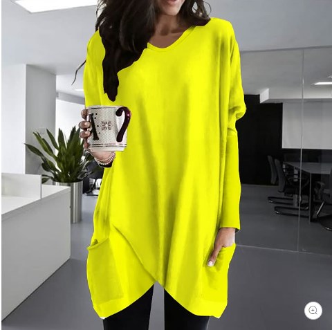 Schwarzes Langarmshirt mit Tasche - Alex