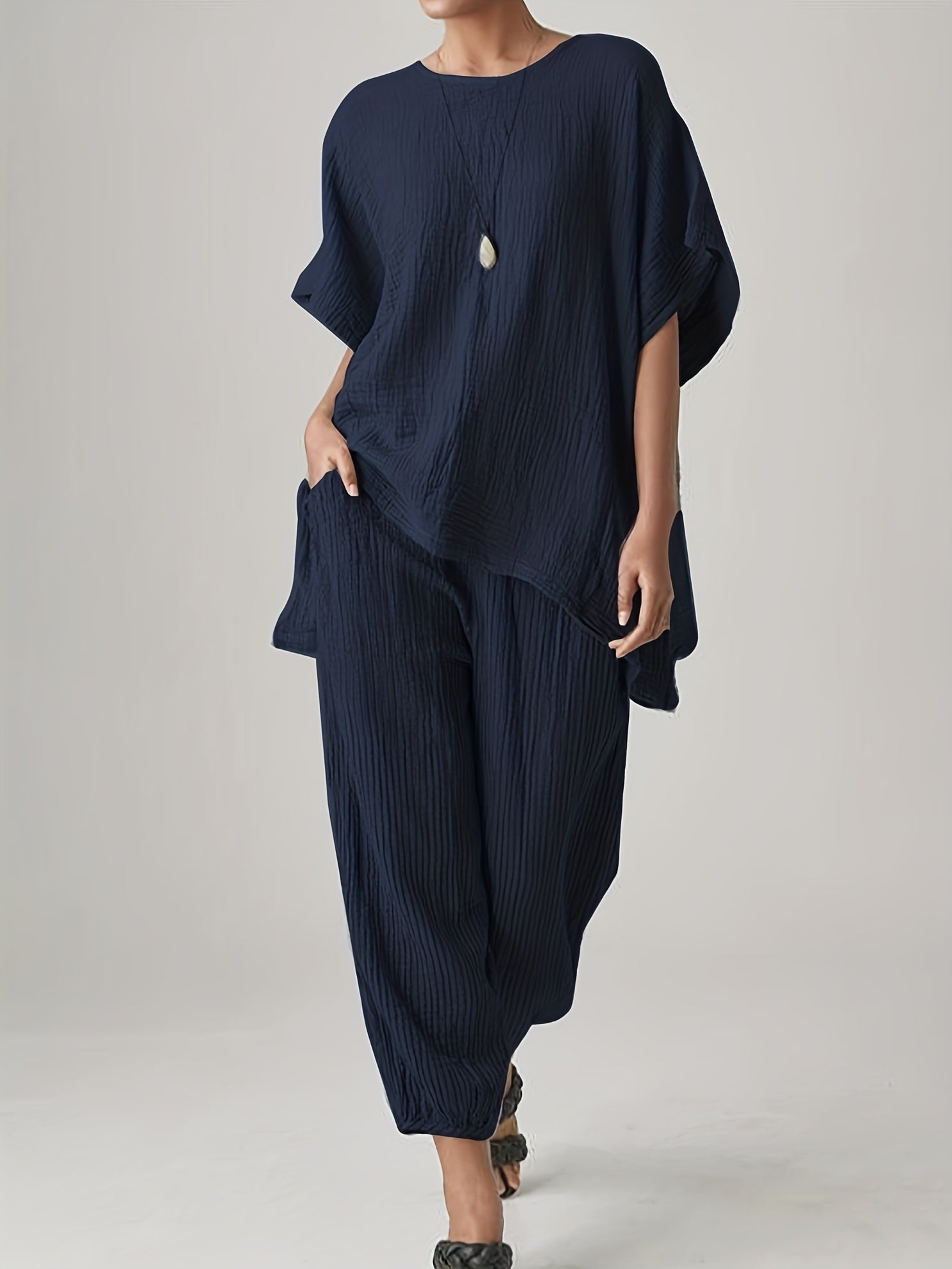 Silbergraues Casual Set - Eva