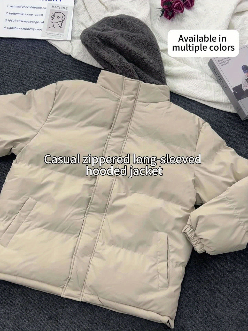 Schwarze Fleece-Kapuzenjacke – Ben