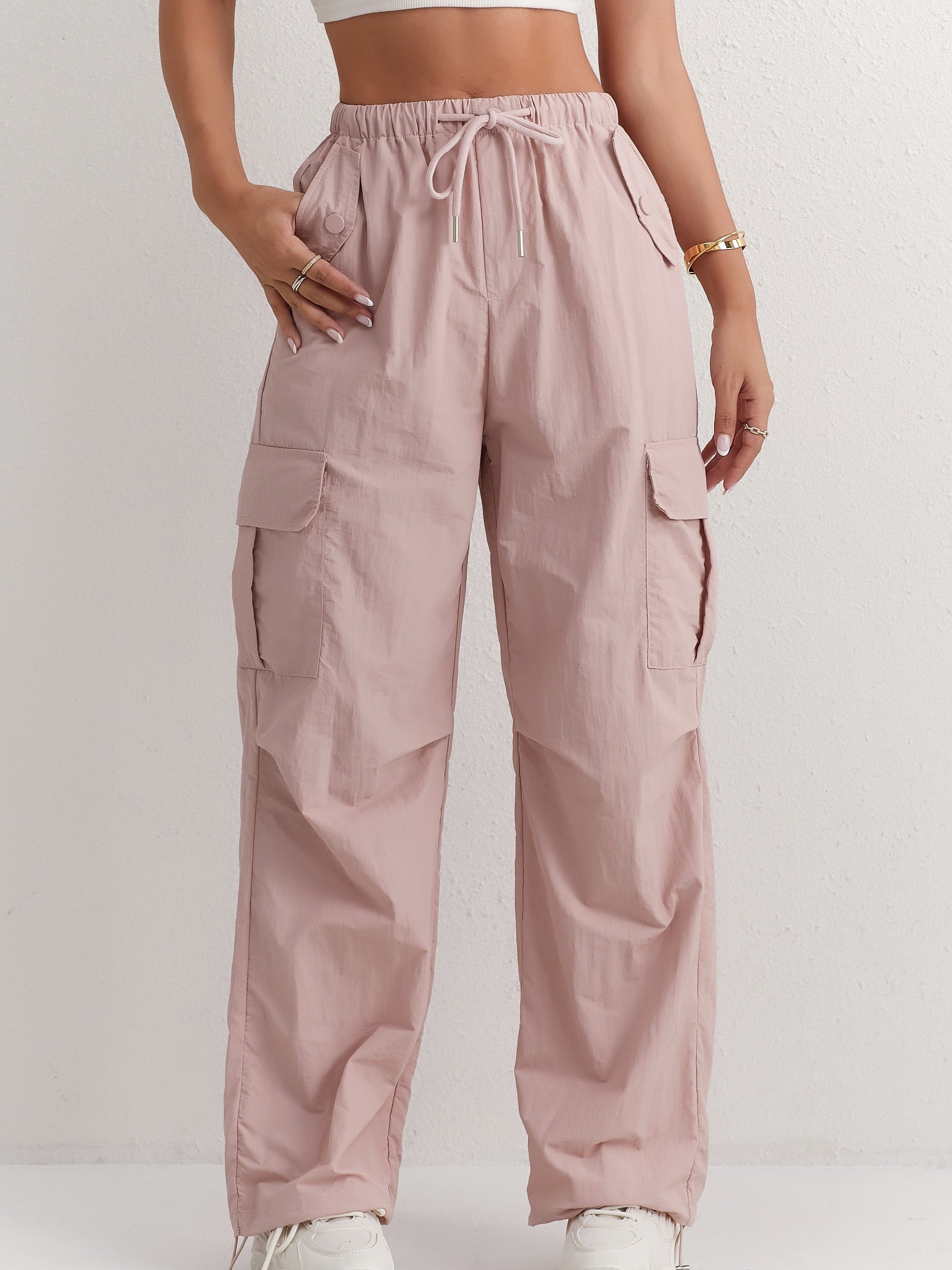 Rosa Cargo-Hose mit Geradem Bein - Lara