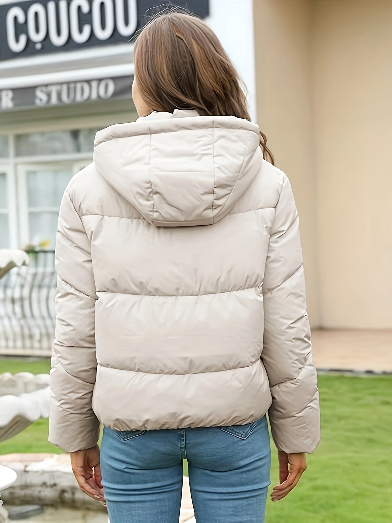 Beige Wattierte Jacke - Emma