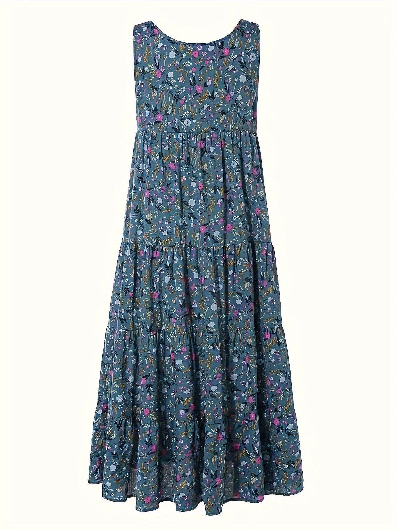 Gelbes Florales Stufenkleid - Amelie
