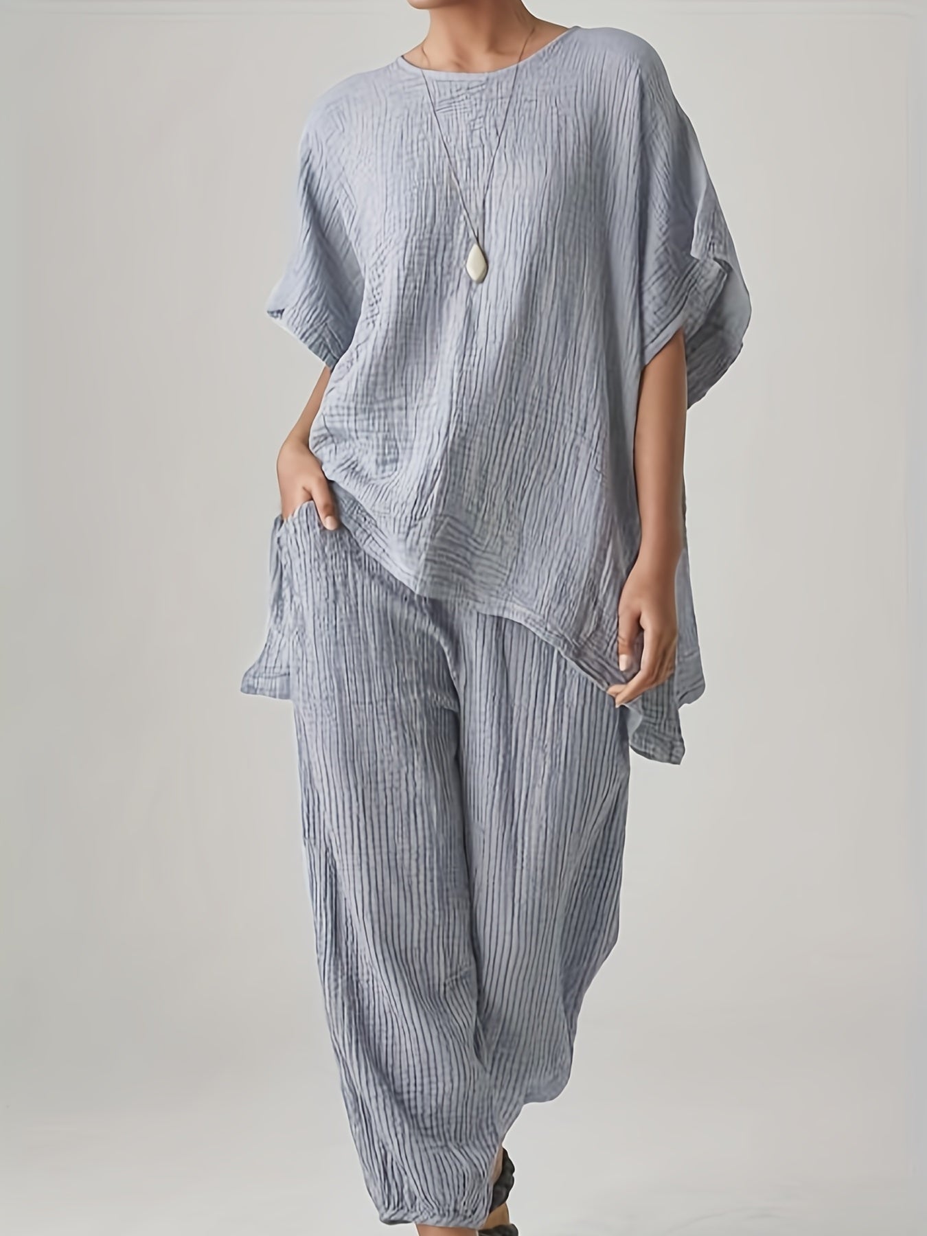 Silbergraues Casual Set - Eva
