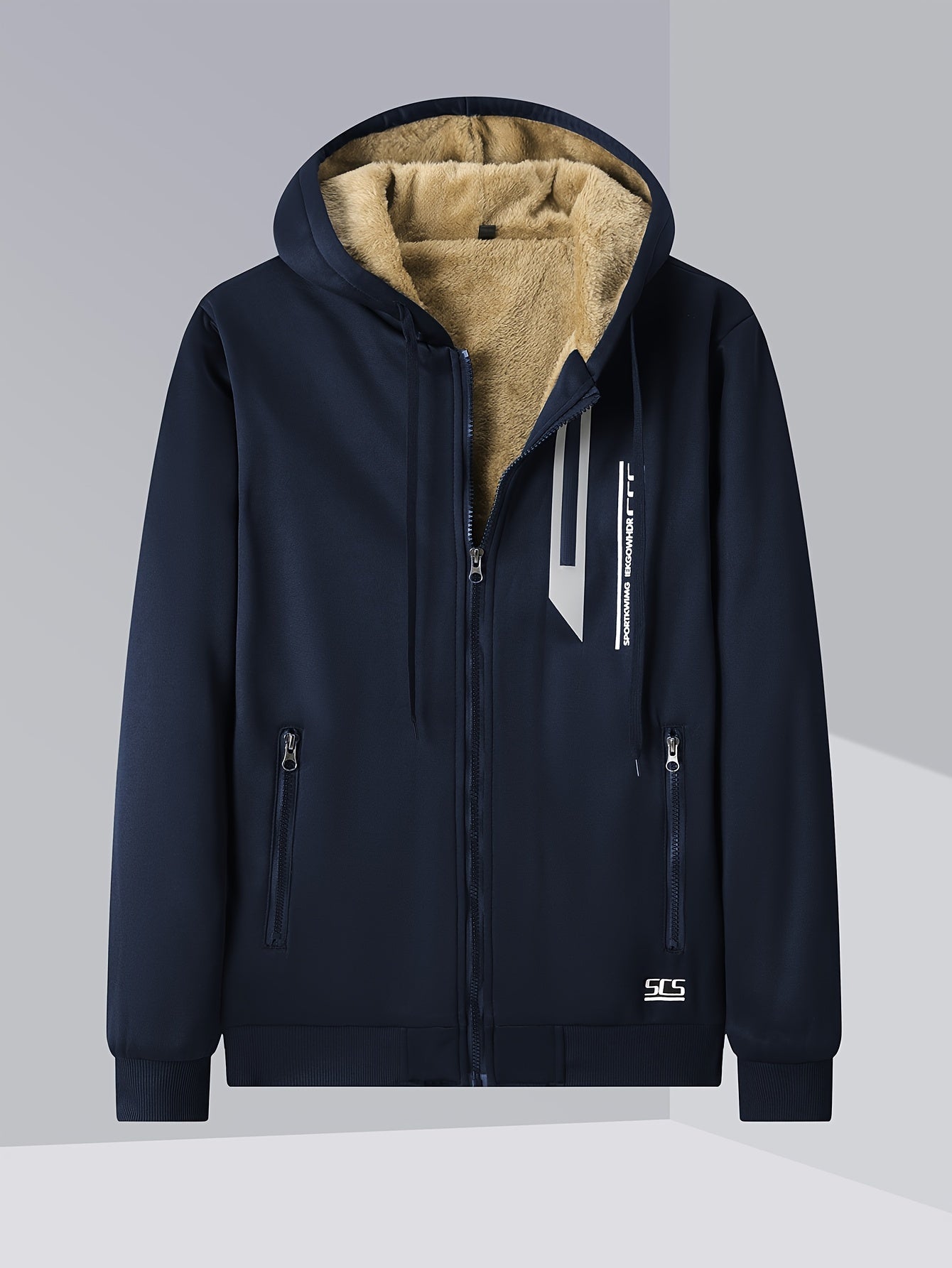 Schwarze Fleecegefütterte Winterjacke - Max