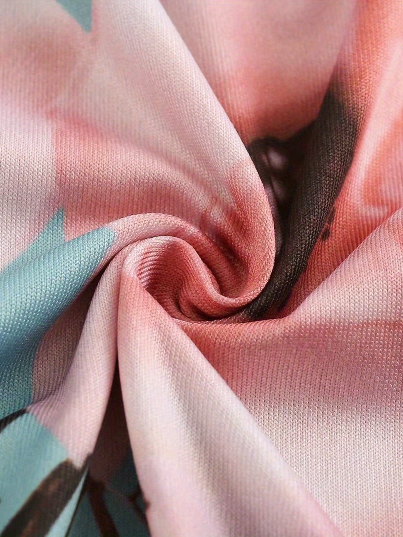 Pastellblaue Blumen-Kleid mit Bindegürtel - Liana