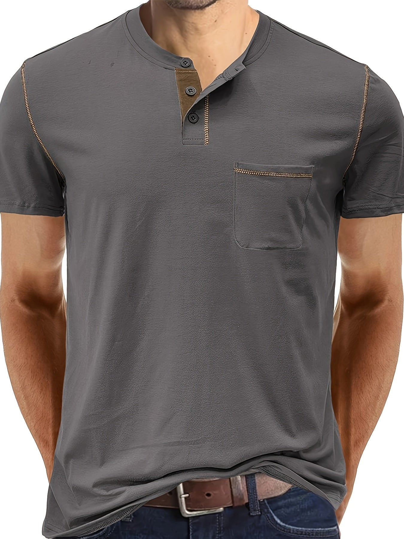 Königsblaues Henley T-Shirt - Finn