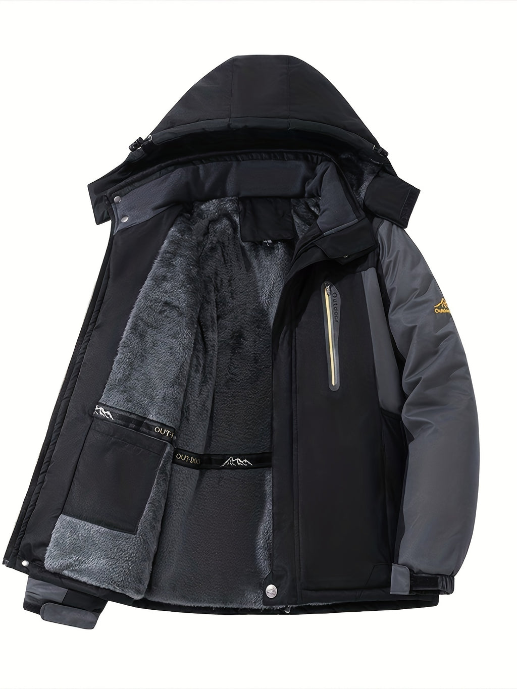 Schwarze Fleece-Winterjacke – Max