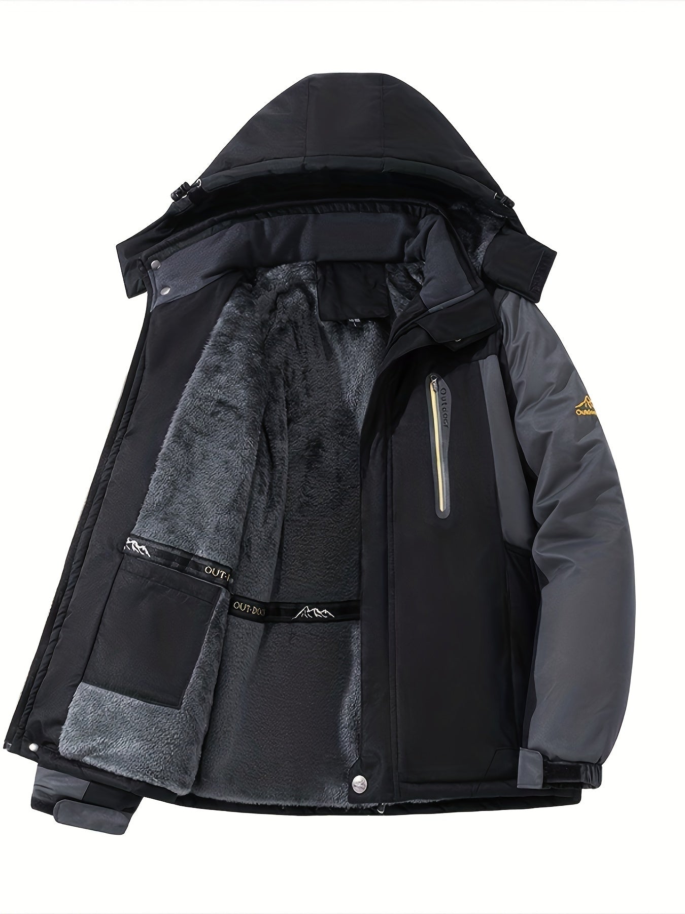 Schwarze Fleece-Winterjacke – Max