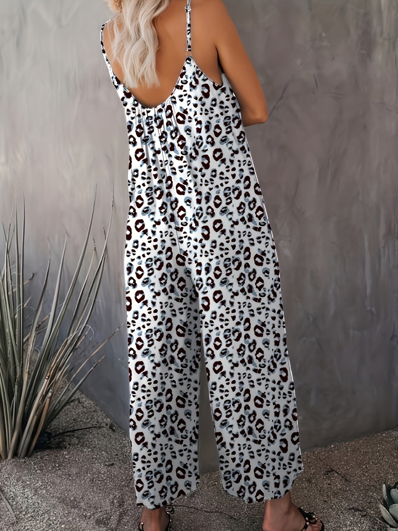 Beiger Leopard Jumpsuit - Lena