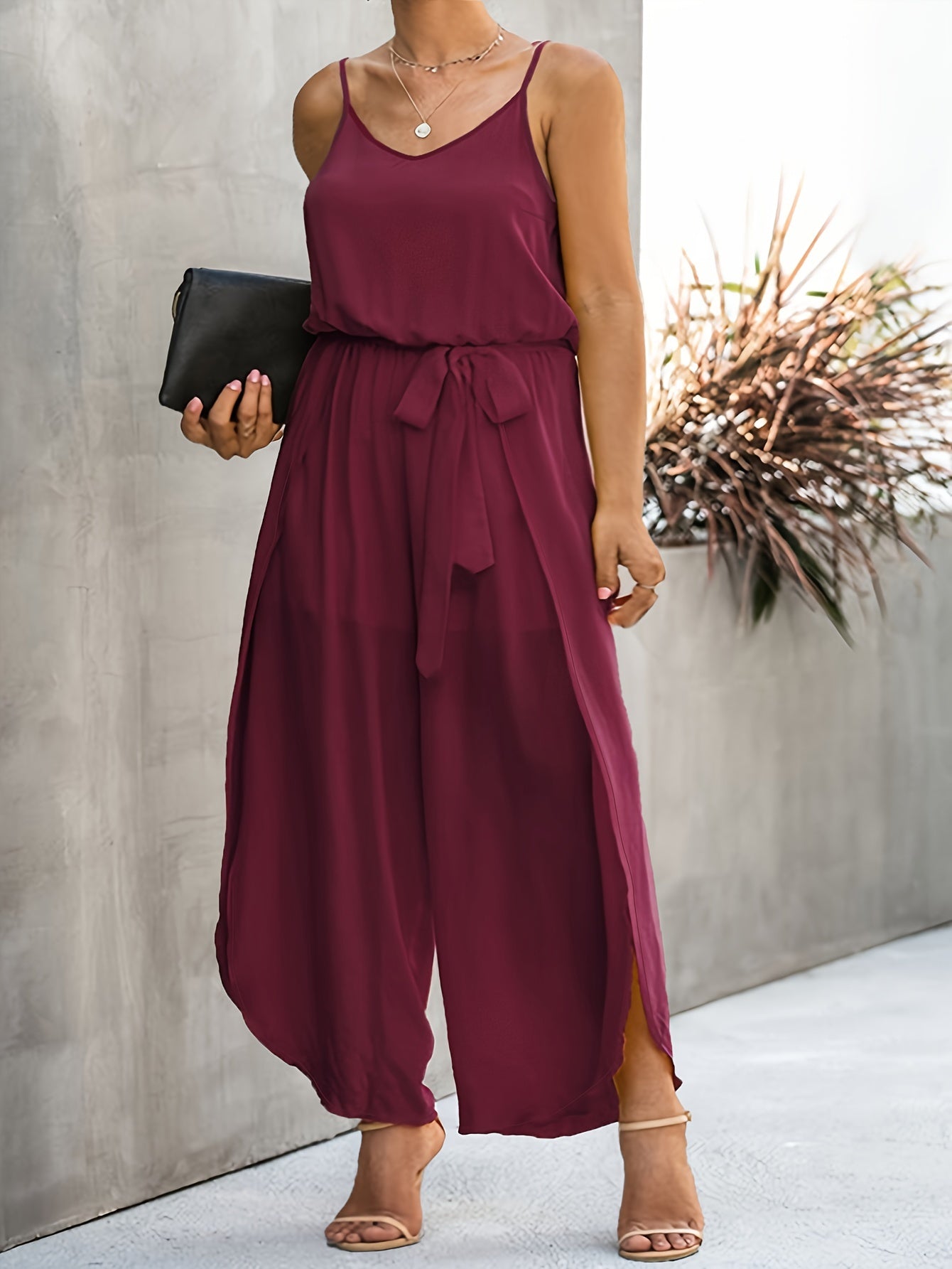 Dunkelroter Jumpsuit - Ruby