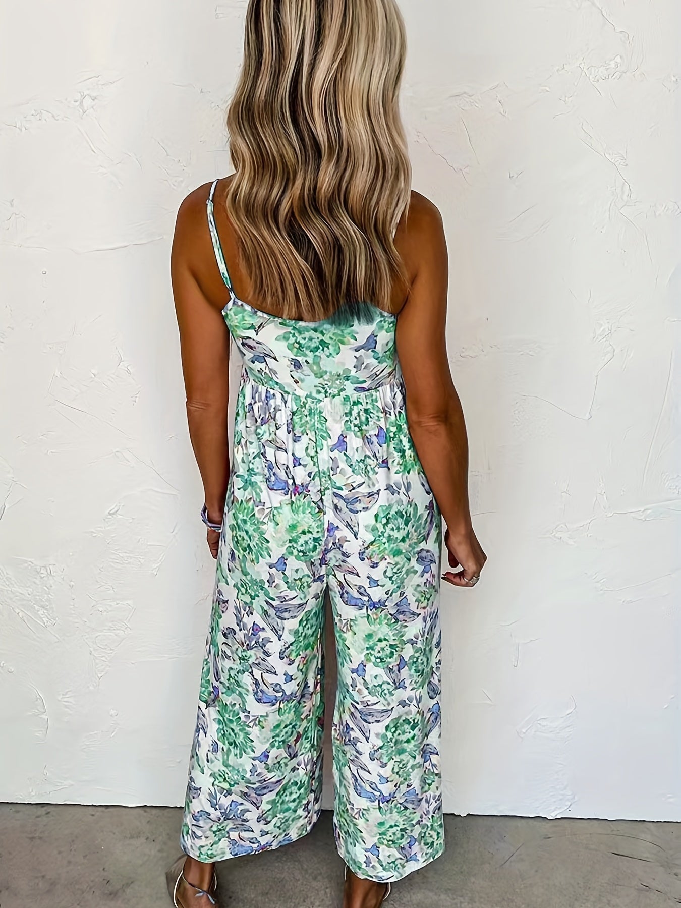 Rosa Floraler Cami-Jumpsuit - Elisa