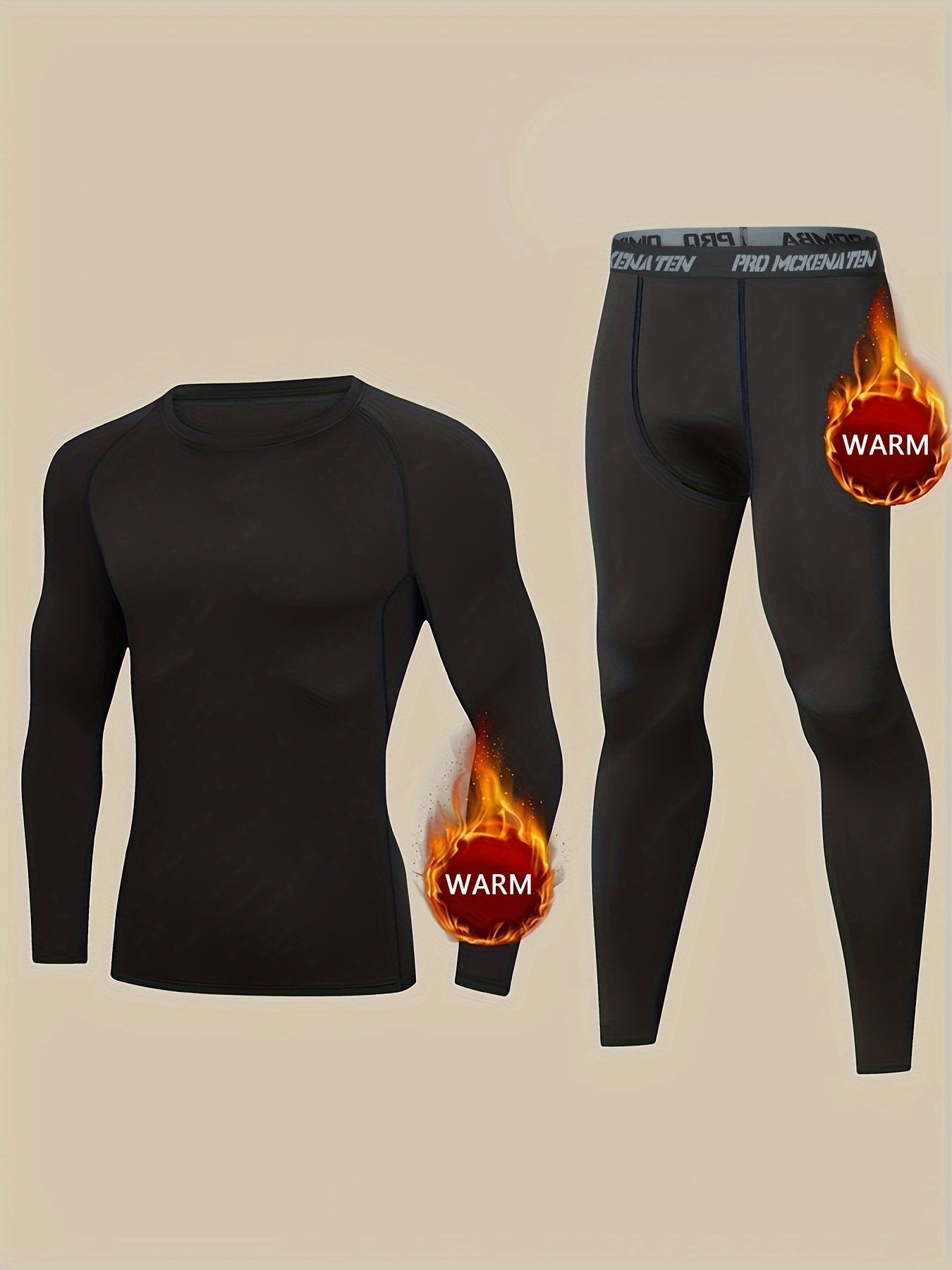 Schwarzes Ultra-Warmes Thermo-Unterwäsche-Set - Lars