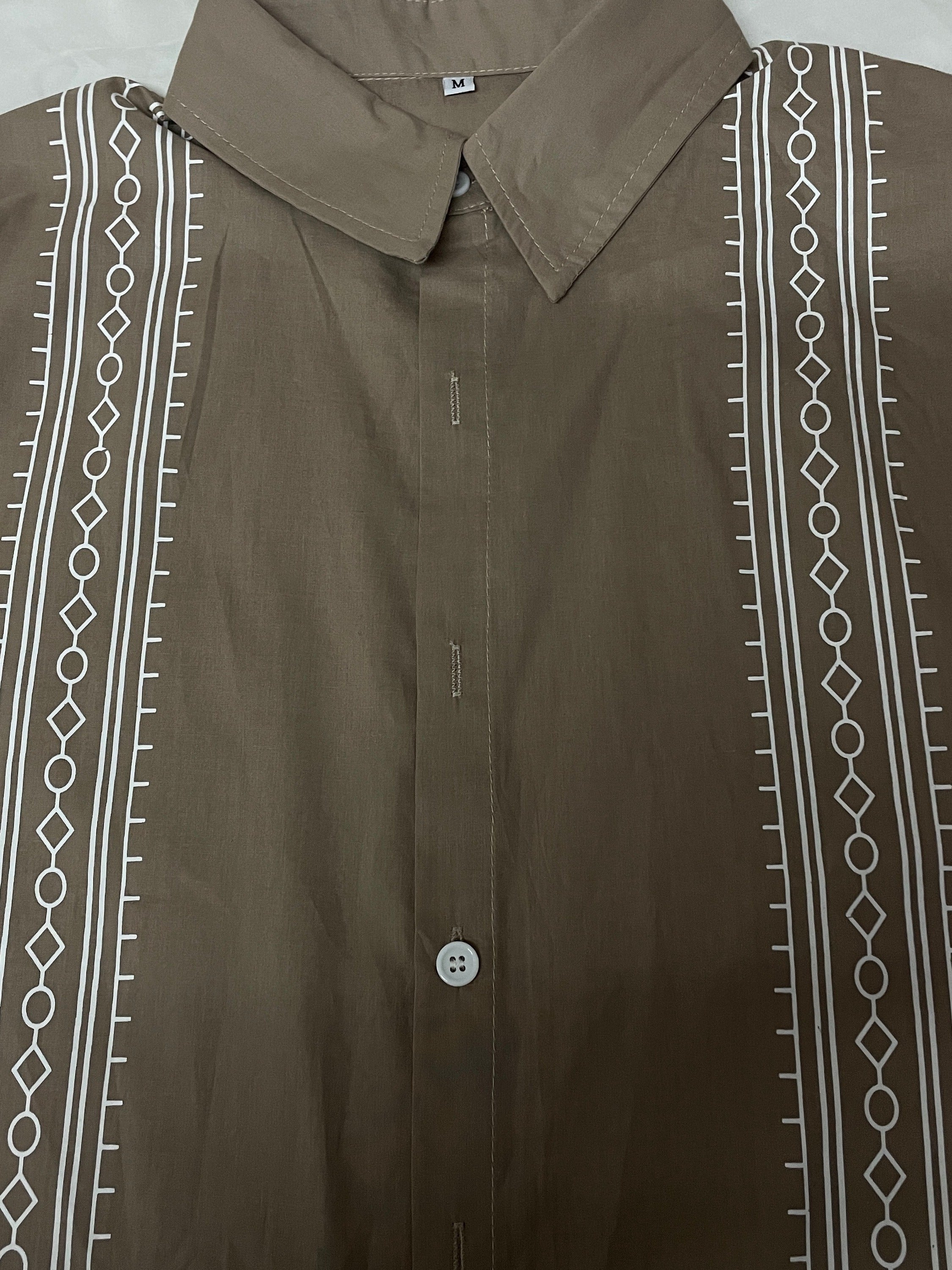 Khaki Geometrisches Hemd - Tom