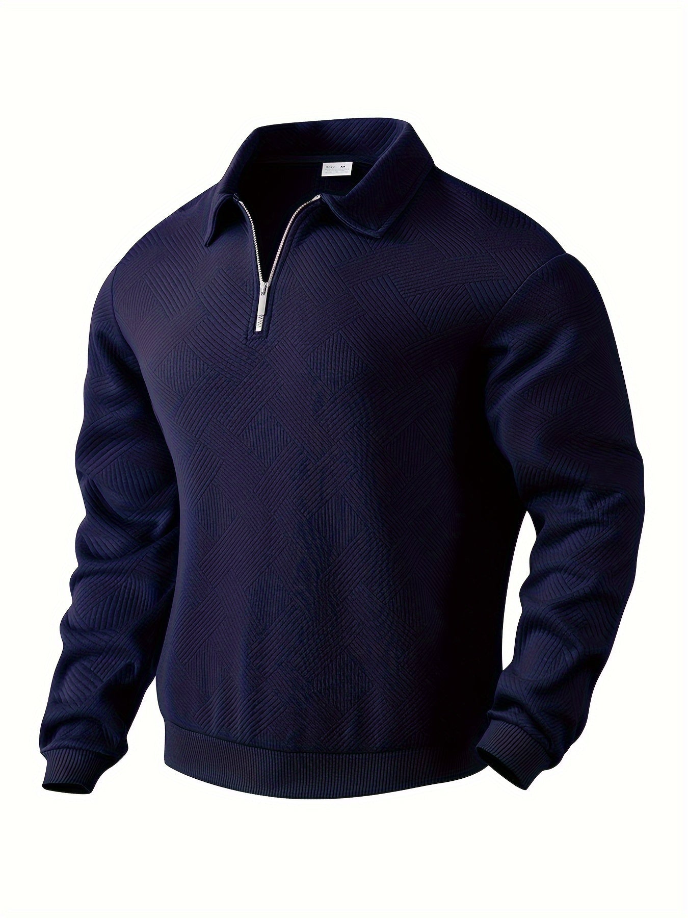 Vintage Herren-Zip-Pullover mit Muster Khaki – Jonas