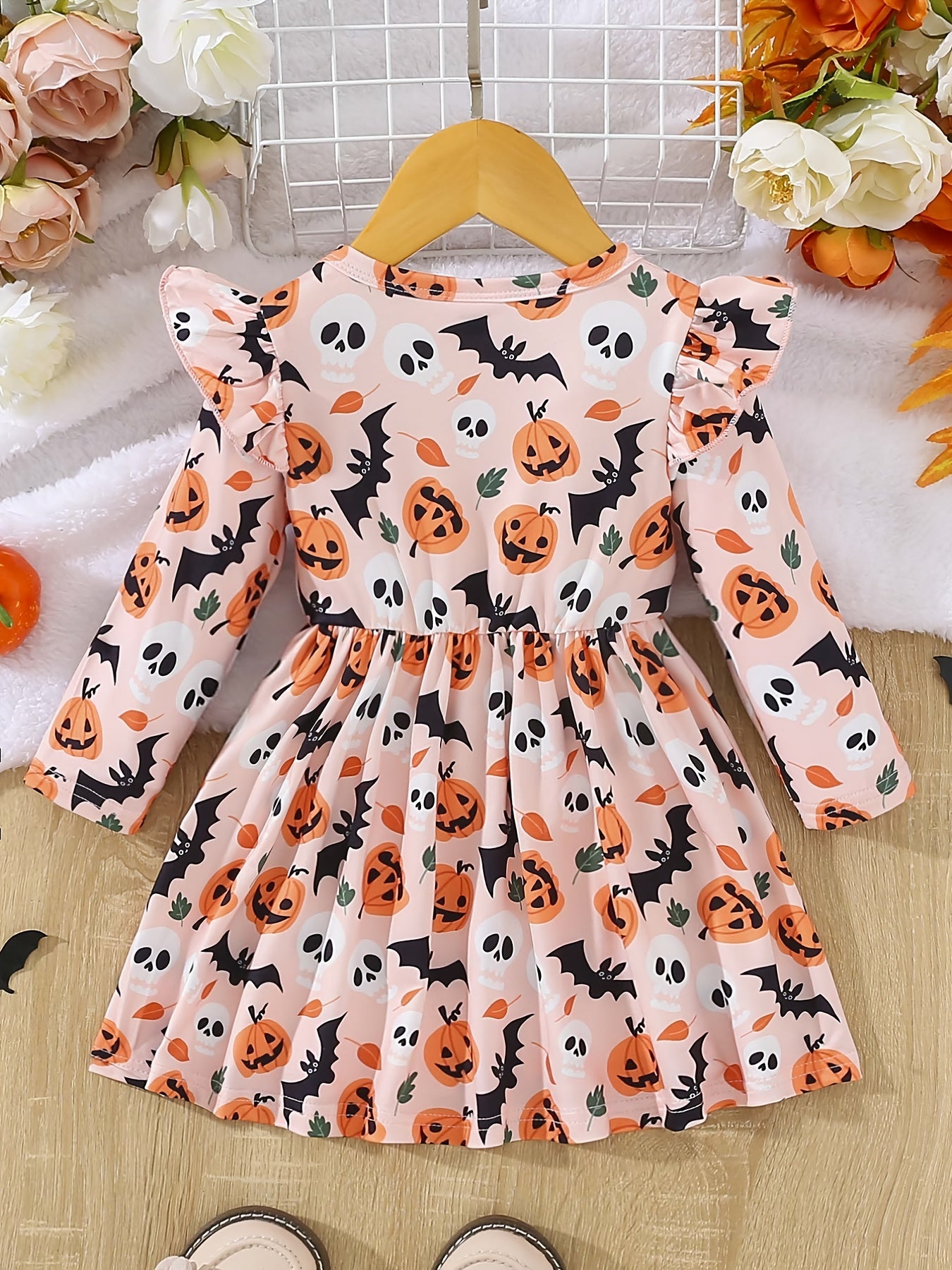 Kürbis-Kleid mit Flügelärmeln für Babys in Orange - Mila
