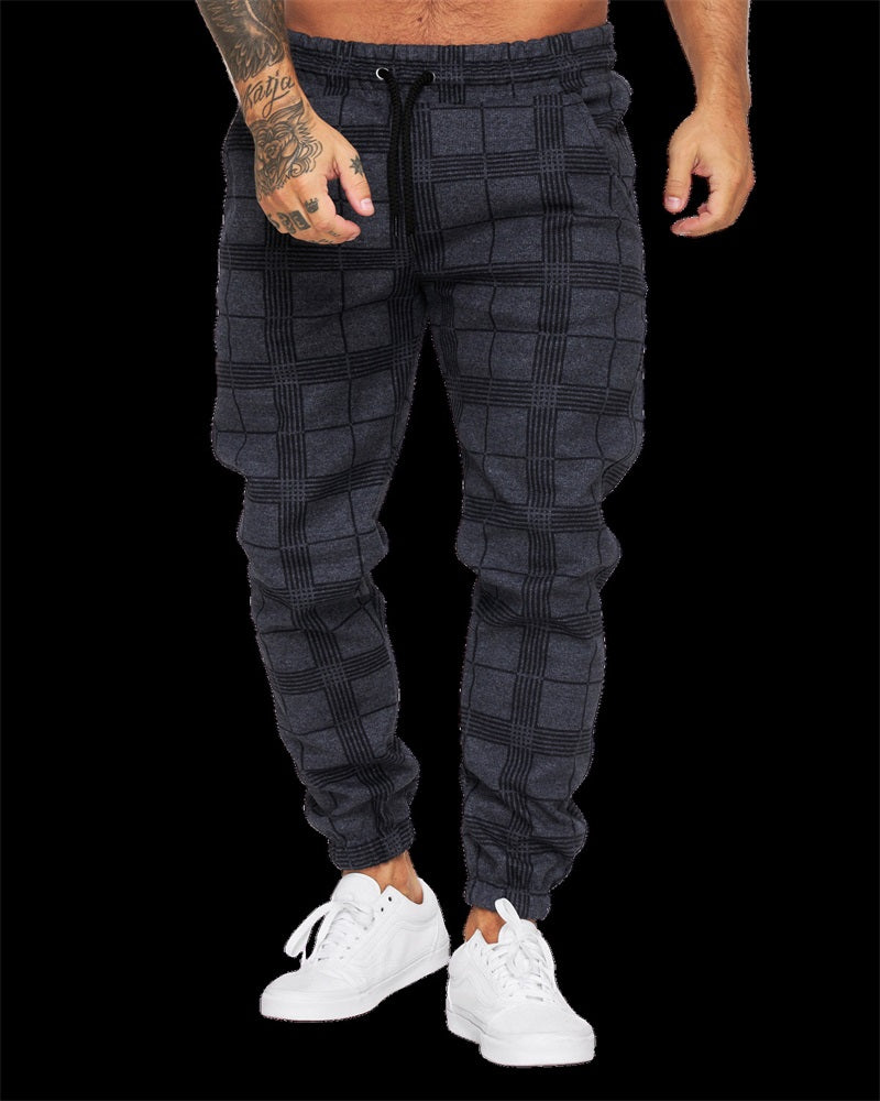 Weiße 3D Digital Karohose für Herren - Leon
