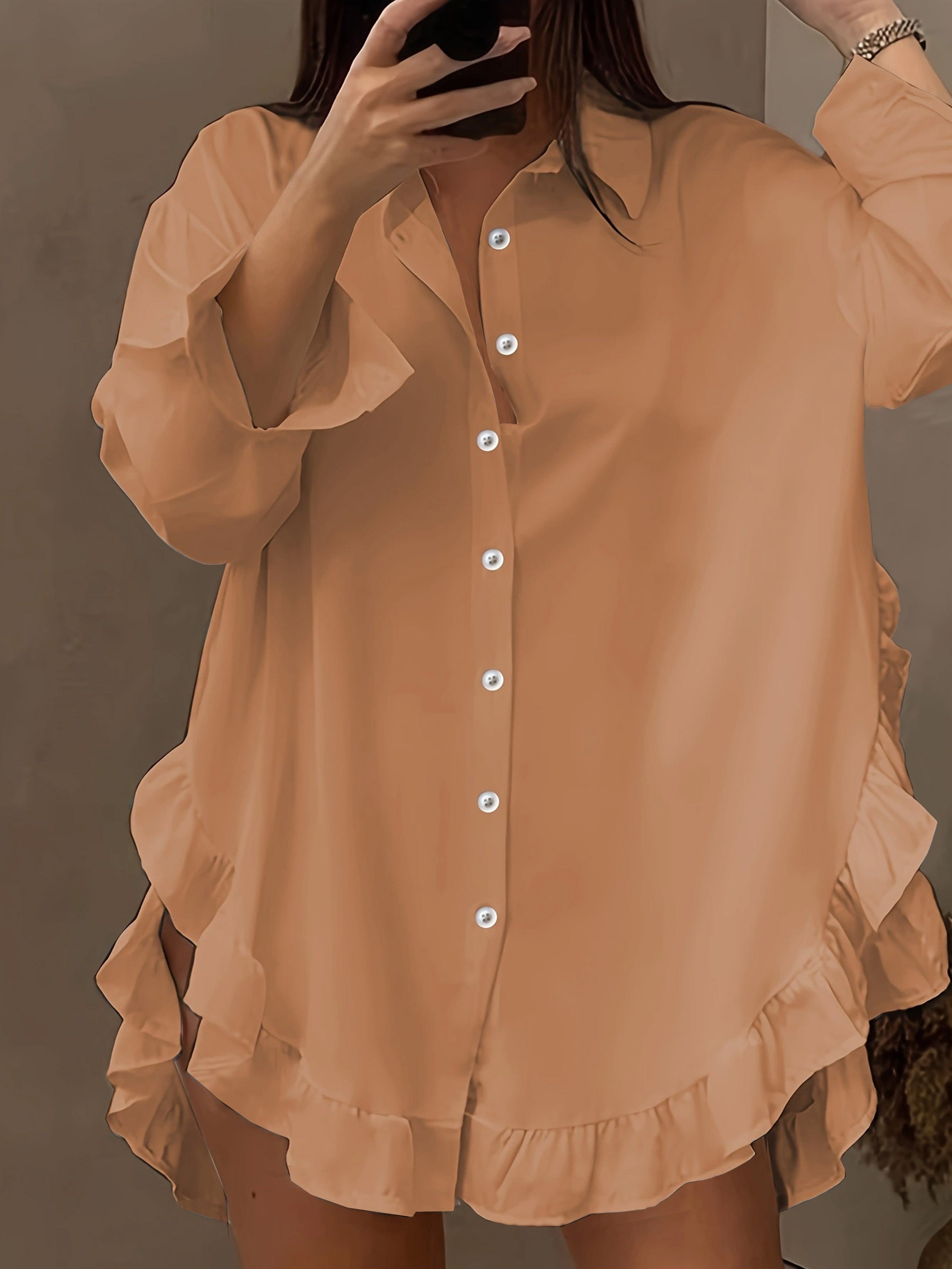 Weiße Rüschenbluse - Clara