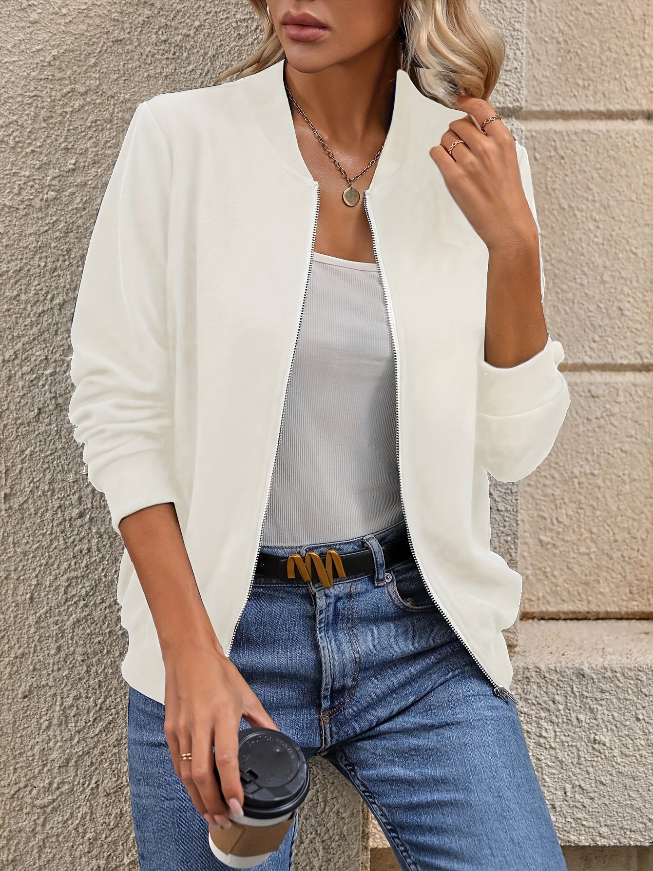 Schwarze Reißverschlussjacke - Elin