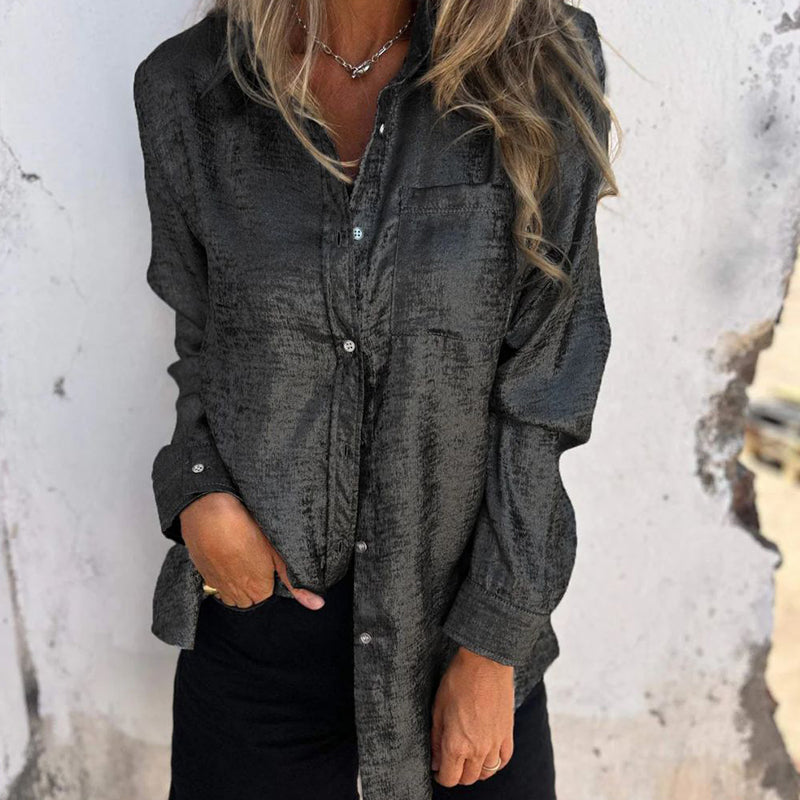 Blaues Langarm Shirt - Emma