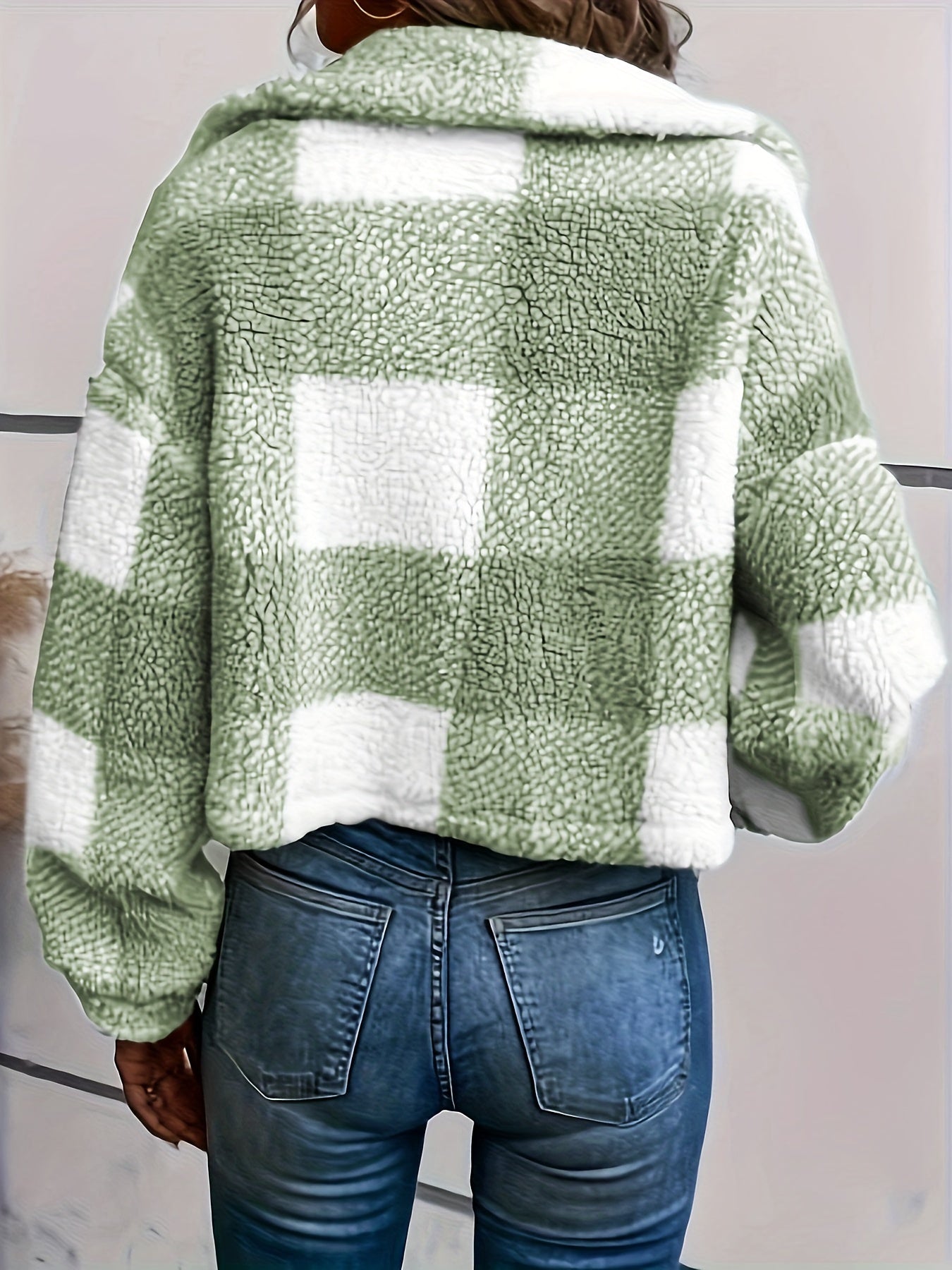 Trendiger Karierter Teddy-Mantel - Esmée