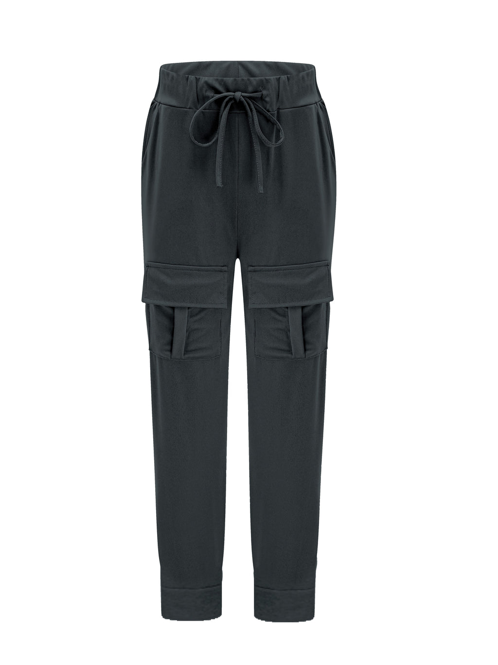 Dunkelgraue Plus Size Cargo Hose - Lina