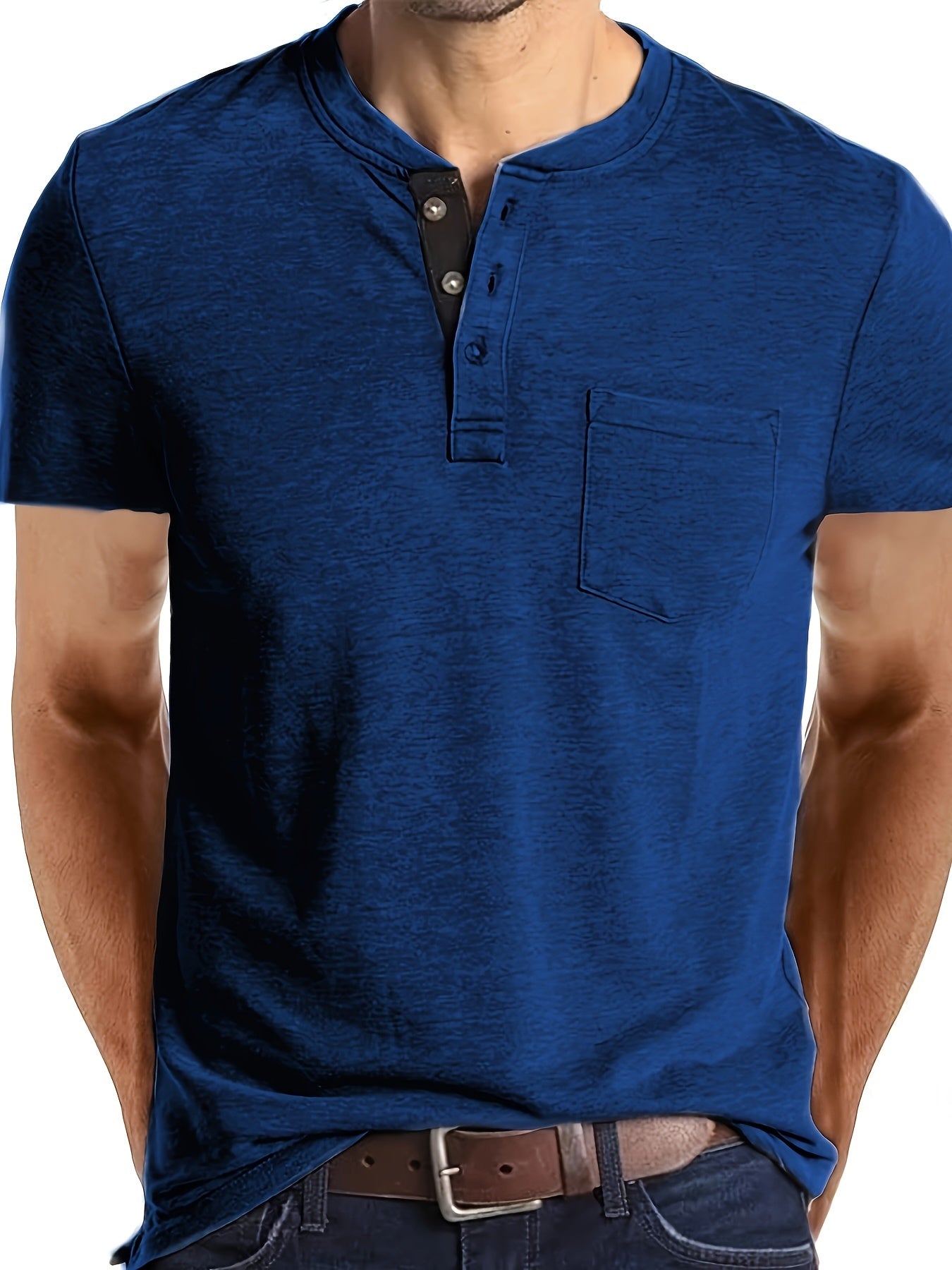 Schwarzes Henley-T-Shirt - Tim