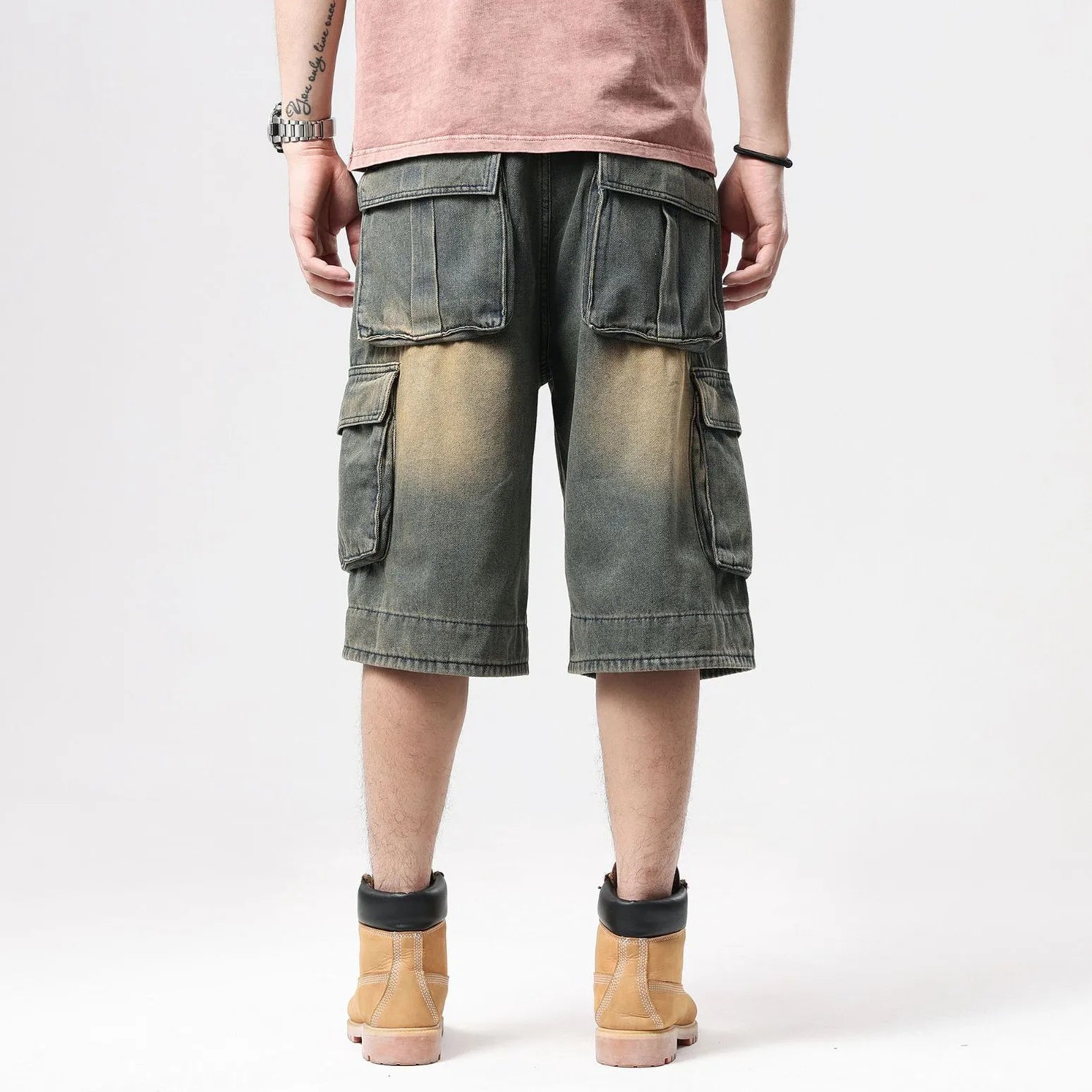 Blaue Loose Fit Baggy Jeansshorts - Max