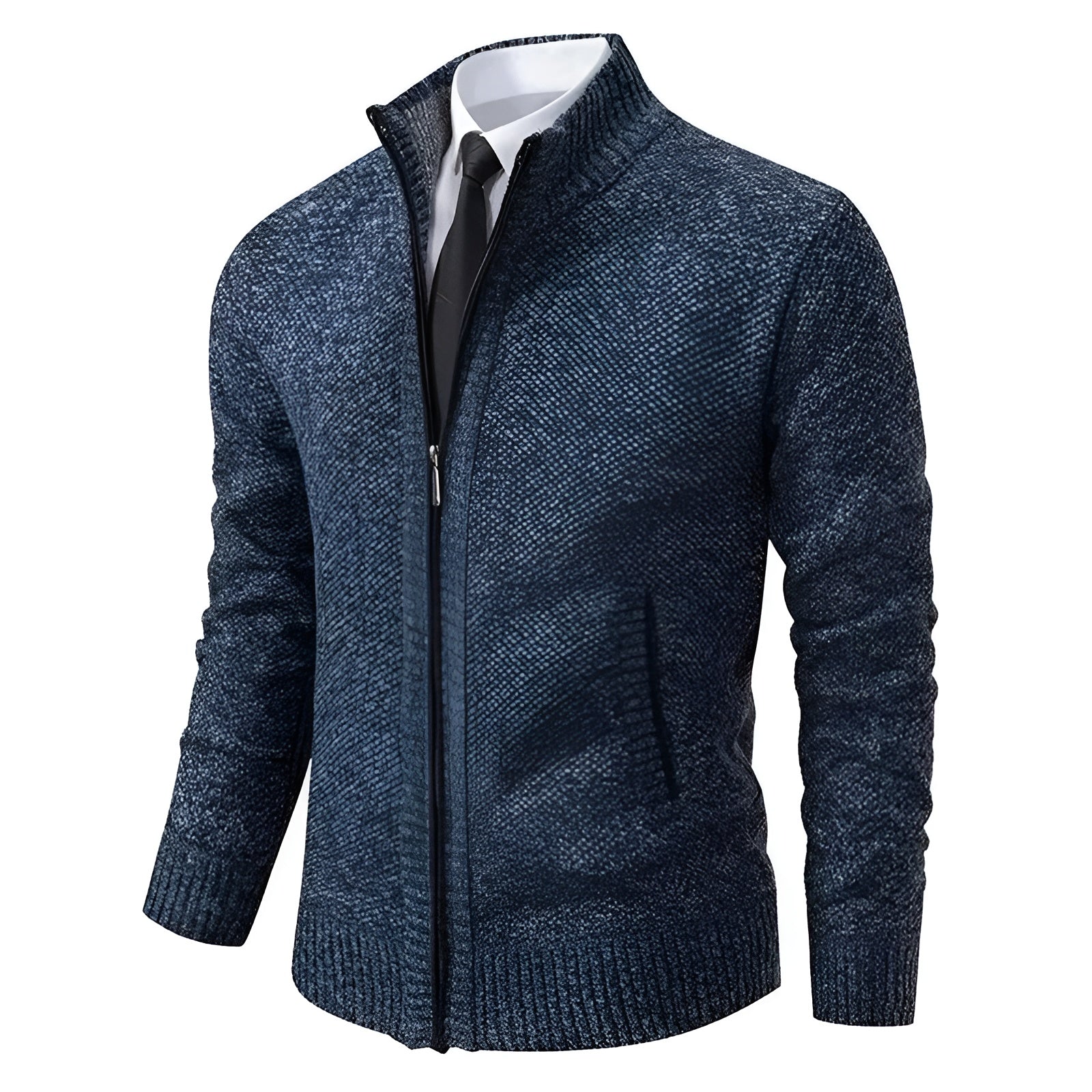 Klassischer Zip-Pullover Hellgrau - Max
