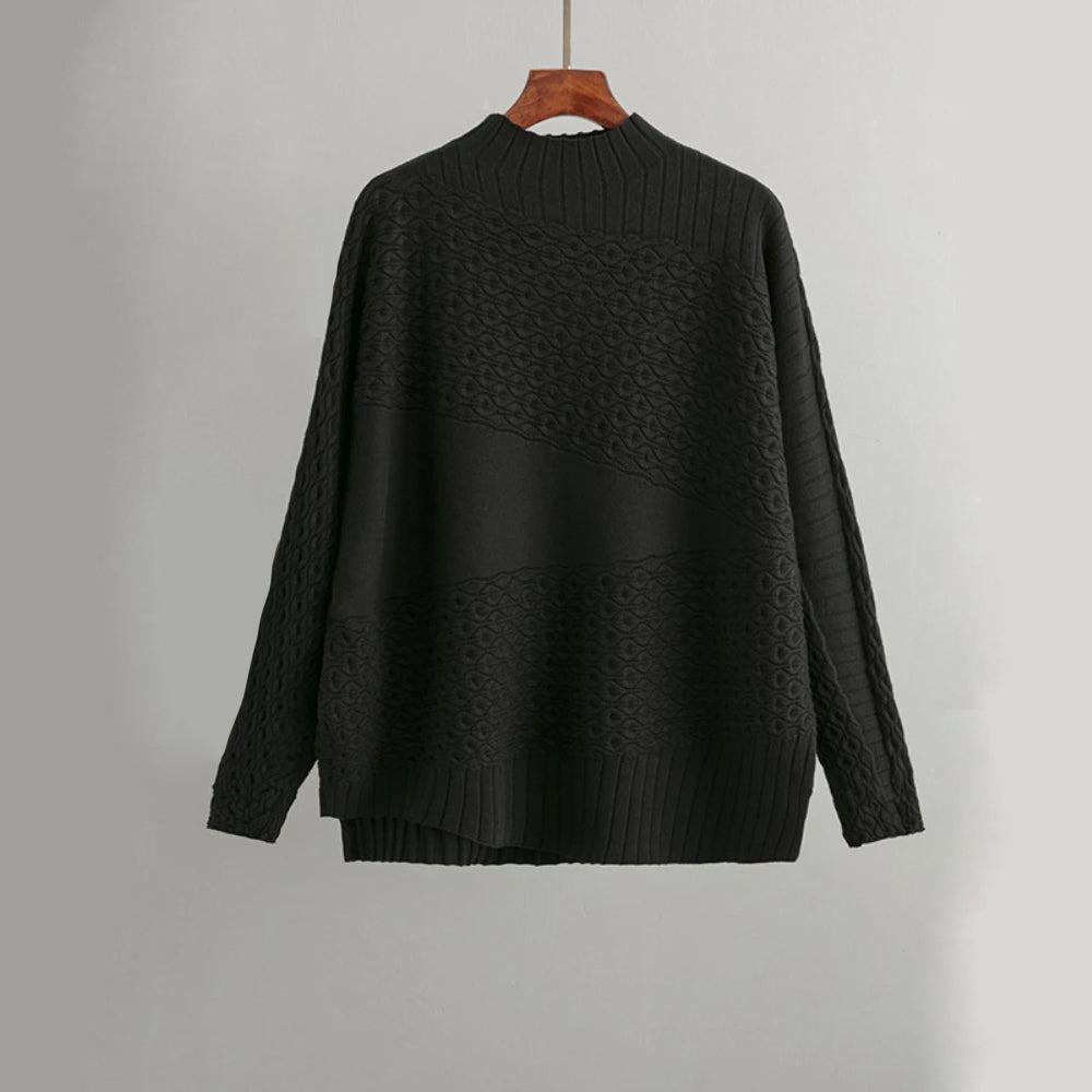 Blauer Strickrollkragenpullover - Lotte