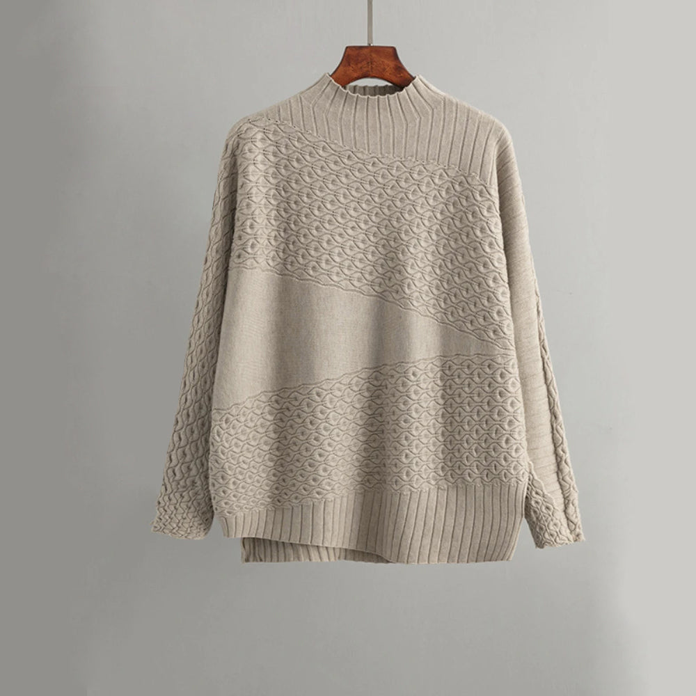 Blauer Strickrollkragenpullover - Lotte
