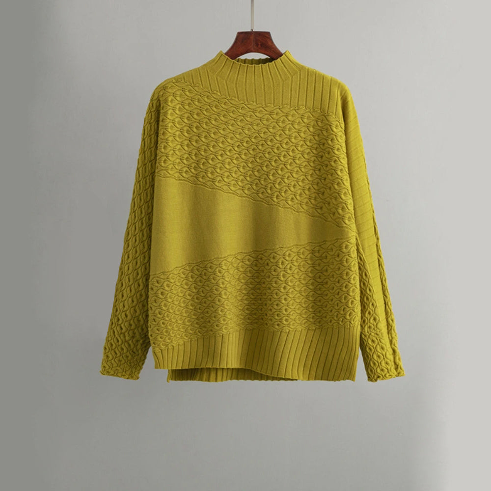Blauer Strickrollkragenpullover - Lotte