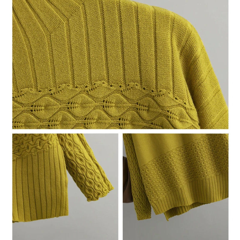 Blauer Strickrollkragenpullover - Lotte