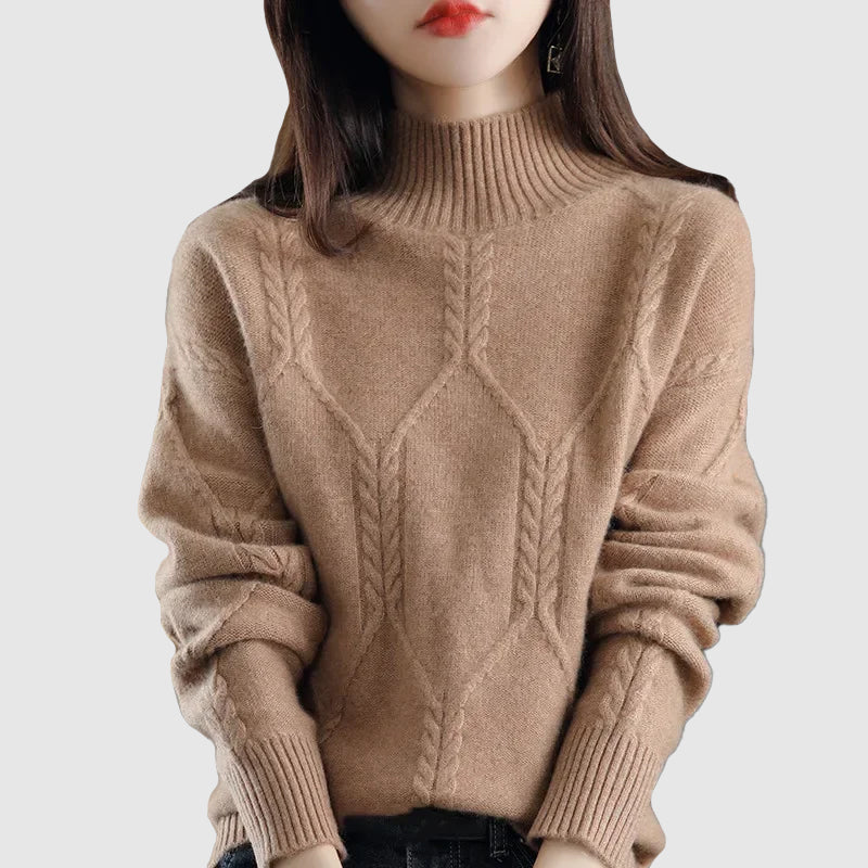 Beiger Vintage Wollstrickpullover - Sophie