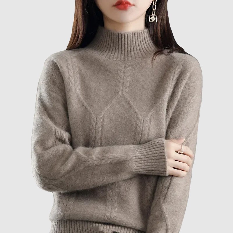 Beiger Vintage Wollstrickpullover - Sophie