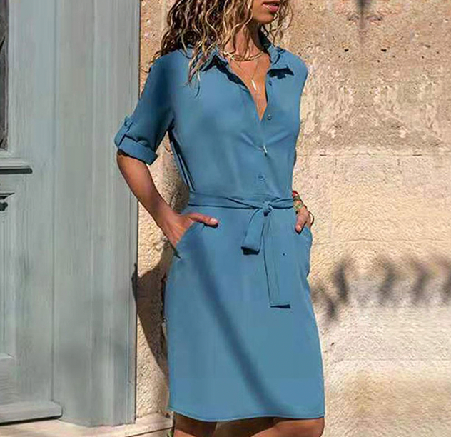 Bella - Dunkelblaues Schickes Kleid